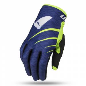 UFO Indium Blue Neon Yellow Motocross Gloves