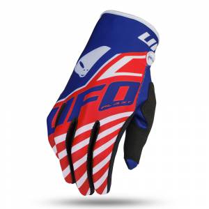 UFO Kids Vanadium Red Blue Motocross Gloves