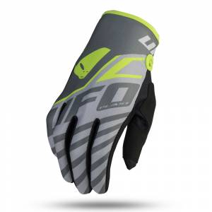 UFO Kids Vanadium Grey Neon Yellow Motocross Gloves