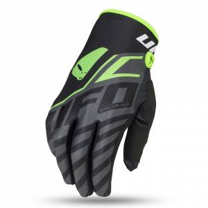 UFO Kids Vanadium Black Neon Green Motocross Gloves