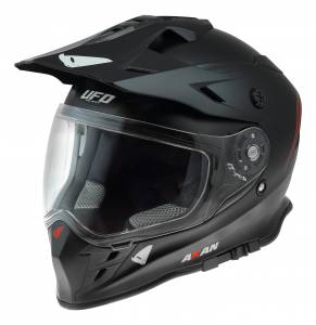 UFO Akan Solid Black Dual Sport Helmet