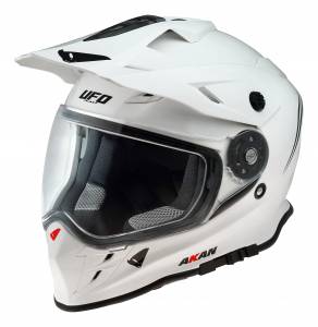 UFO Akan Solid White Dual Sport Helmet