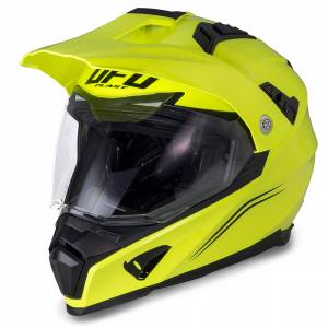 UFO Aries Neon Yellow Dual Sport Helmet