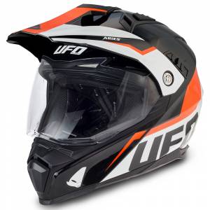 UFO Aries Black Orange Dual Sport Helmet