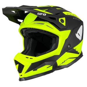 UFO Echus Neon Yellow Black Motocross Helmet