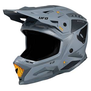 UFO Echus Grey Orange Motocross Helmet