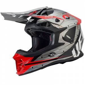 UFO Intrepid Grey Red Motocross Helmet