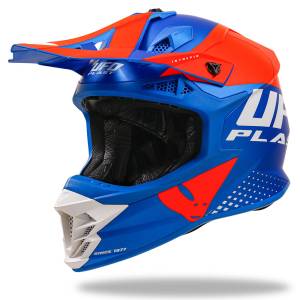 UFO Intrepid Motocross Helmet - Blue / Orange Gloss