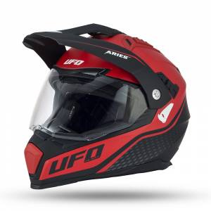 UFO Aries Black Red Dual Sport Helmet