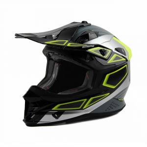 UFO Intrepid Black Grey Neon Yellow Motocross Helmet