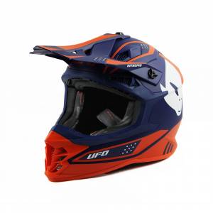 UFO Intrepid Blue Orange Motocross Helmet