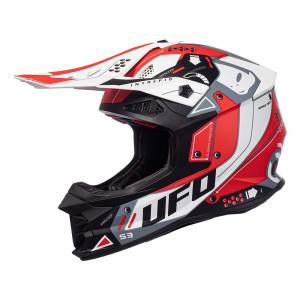 UFO Intrepid Red White Motocross Helmet