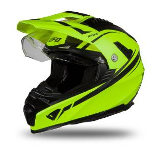 UFO Aries Adventure Black Neon Yellow Gloss Helmet