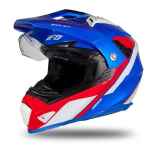 UFO Aries Adventure Blue Red White Gloss Helmet