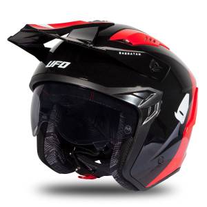 UFO Sheratan Red Black Gloss Jet Open Face Helmet