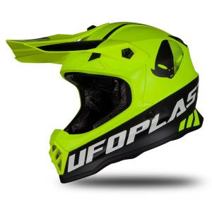 UFO Neon Yellow Matt Kids Motocross Helmet
