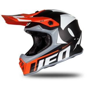 UFO Neon Orange Black Matt Kids Motocross Helmet
