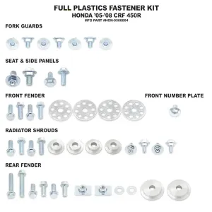 Bolt Hardware Honda CRF 250R/X CRF 450 R/X Full Plastics Fastener Kit