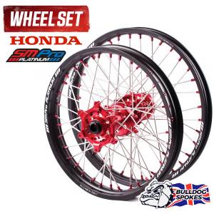 SM Pro Platinum Motocross Wheel Set - Honda Red Black Red