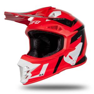 UFO Intrepid Red Black Gloss Motocross Helmet