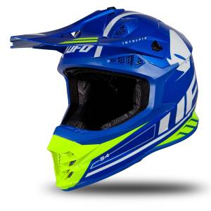 UFO Intrepid Blue Neon Yellow Motocross Helmet