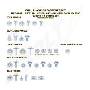 Bolt Hardware Kawasaki KX 125/250 KX-F 250/450 Full Plastics Fastener Kit