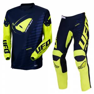 UFO Kids Kimura Blue Yellow Motocross Kit Combo