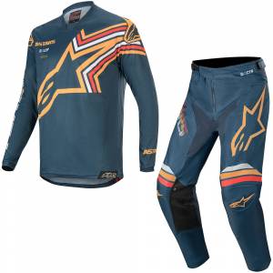 Alpinestars Racer Braap Navy Orange Motocross Kit Combo