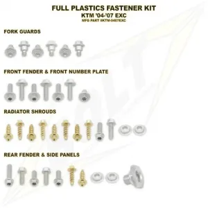 Bolt Hardware KTM EXC 2004-2007 Full Plastics Fastener Kit