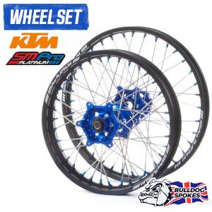 SM Pro Platinum Motocross Wheel Set - KTM Blue Black Blue