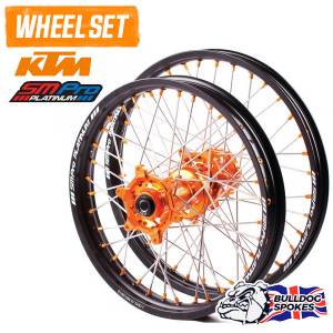 SM Pro Platinum Motocross Wheel Set - KTM Orange Black Orange