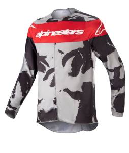 Alpinestars Youth Racer Tactical Cast Gray Camo Mars Red Motocross Youth Jersey