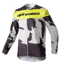 Alpinestars Youth Racer Tactical Cast Gray Camo Yellow Fluo Motocross Youth Jersey