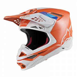 Alpinestars Supertech SM8 Contact Light Orange Cool Grey Motocross Helmet