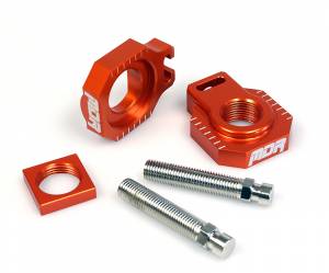 MDR Rear Axel Blocks & Adjuster KTM SX-SXF-EXC-EXC-F 125-450 (05-12) SXF-EXC-F 350 (11-12) Orange