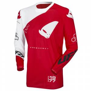 UFO Frequency Slim Neon Red White Motocross Jersey