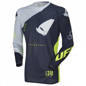 UFO Frequency Slim Blue Grey Neon Yellow Motocross Jersey