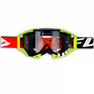 UFO Sirius Black Red Neon Yellow Motocross Goggles