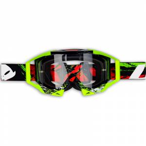 UFO Sirius Black Neon Yellow Motocross Goggles