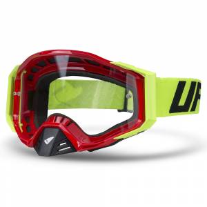 UFO Epsilon Red Clear Lens Motocross Goggles