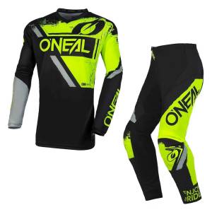 Oneal MX23 Kit Combo - Element Shocker v23 Black Neon Yellow