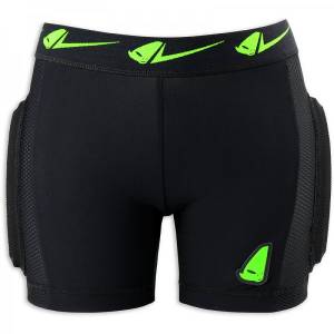 UFO MX Kids Kombat Soft Padded Shorts - Black/Green/Yellow