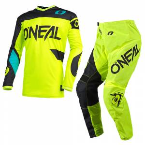 ONeal Element Racewear Neon Yellow Black Motocross Kit Combo