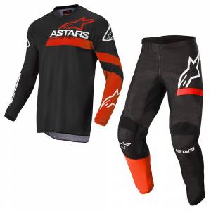 Alpinestars Kids Racer Chaser Black Bright Red Motocross Kit Combo