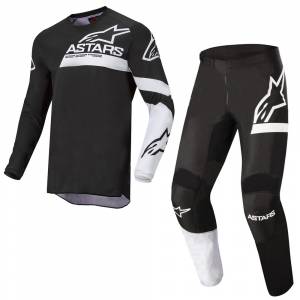 Alpinestars Kids Racer Chaser Black White Motocross Kit Combo