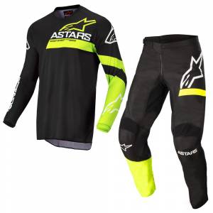 Alpinestars Kids Racer Chaser Black Yellow Fluo Motocross Kit Combo