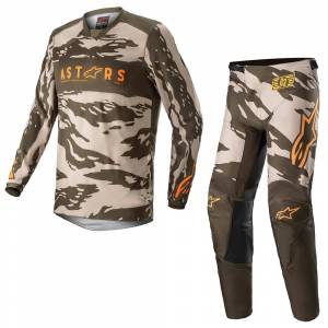 Alpinestars Racer Tactical Military Sand Camo Tangerine Motocross Kit Combo