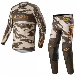 Alpinestars Kids Racer Tactical Military Sand Camo Tangerine Motocross Kit Combo