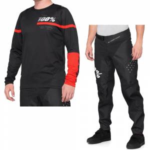 100% R-Core Black Red Motocross Kit Combo