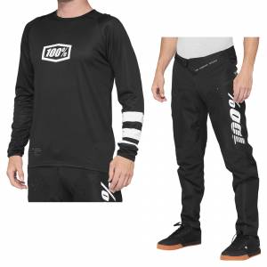 100% R-Core Black White Motocross Kit Combo